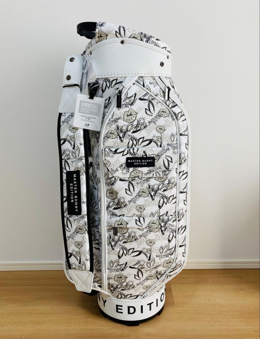 新品 パーリーゲイツ マスターバニー総柄プリント キャディバッグ 46インチ対応