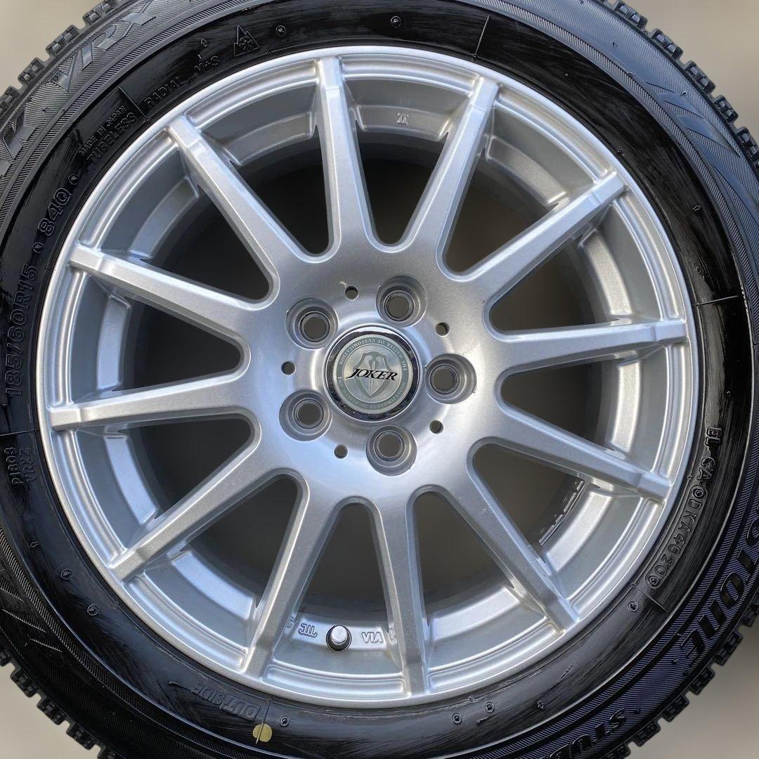 中古溝ありブリヂストンスタッドレスセット185/60R15旧型シエンタ　送料無料