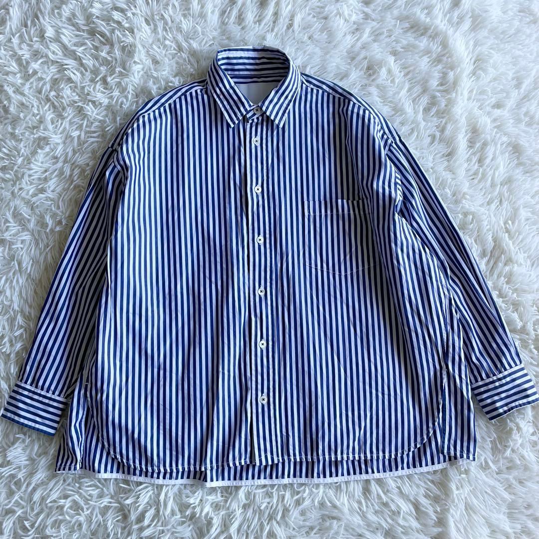 美品✨現行✨ティッカ スクエアビッグシャツ　ストライプ　ユニセックス　フリー