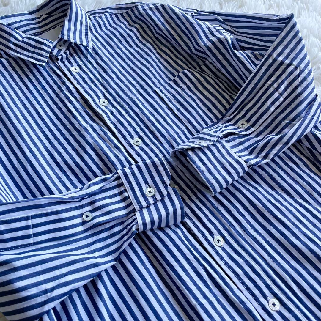 美品✨現行✨ティッカ スクエアビッグシャツ　ストライプ　ユニセックス　フリー