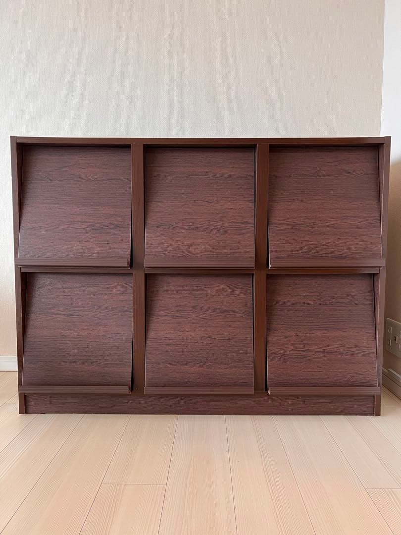 本棚 システムストッカー ディスプレイ フラップキャビネット ダークブラウン