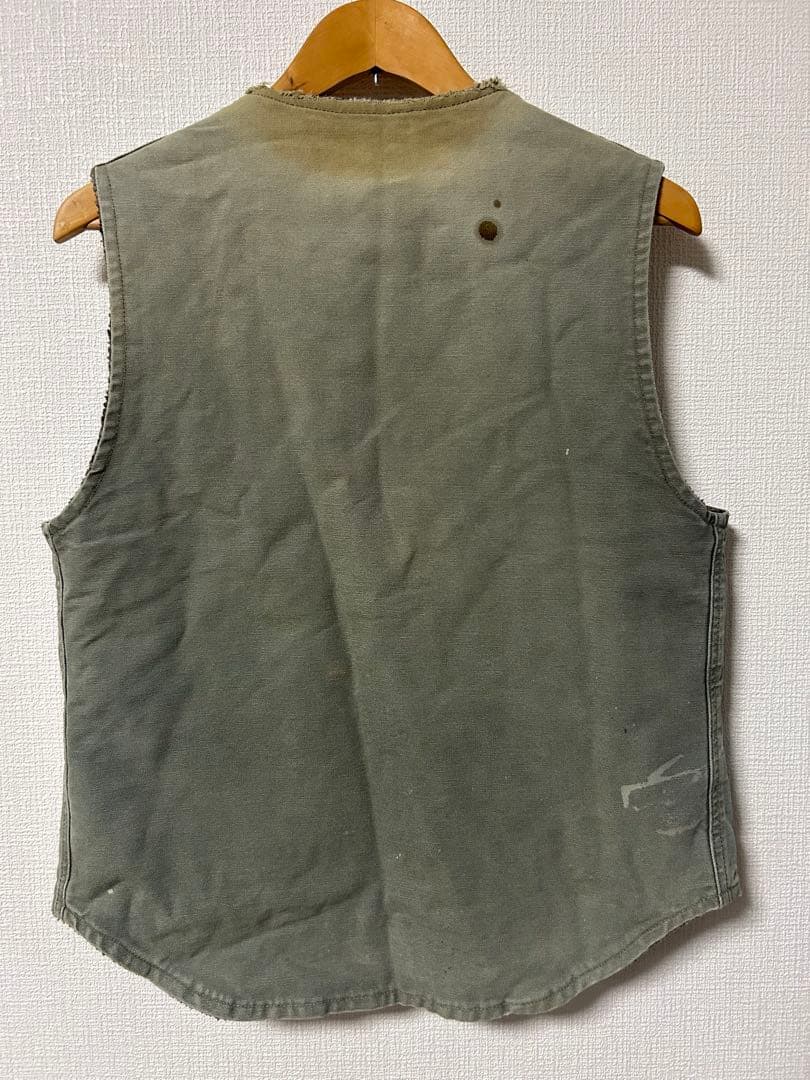 【星タグ】Carhartt ボアベスト 80s フェード ダメージ有