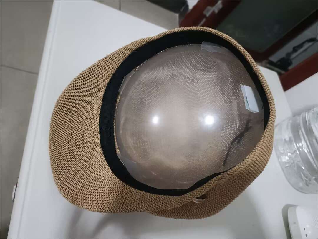 ベージュ メッシュキャップ 麦わら帽子