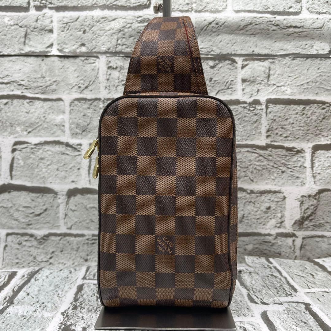 美品 ルイヴィトン ボディバッグ 斜め掛け ジェロニモス ダミエ エベヌ