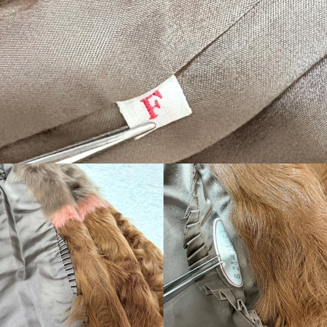 ラム　羊　リアルファー　トリカラー　マルチカラー　ラムファー（羊毛皮）コート