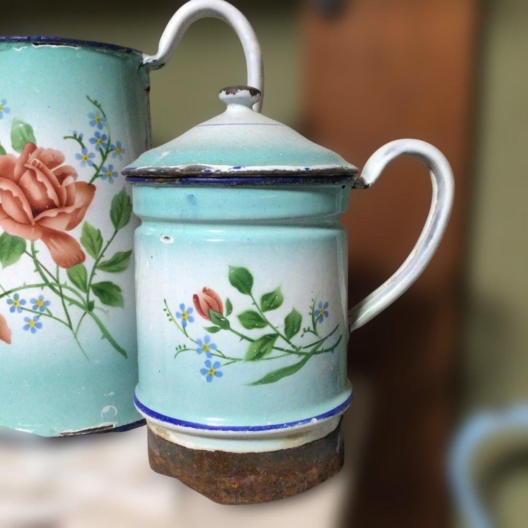 アンティークホーローポット　JAPY