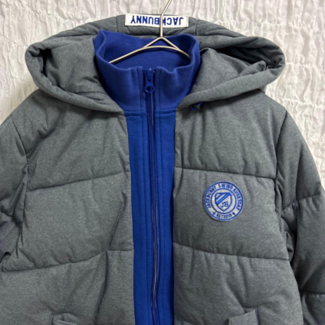 ジャックバニー フード 中綿 ダウン ジップアップ ジャケット ロゴ ワッペン