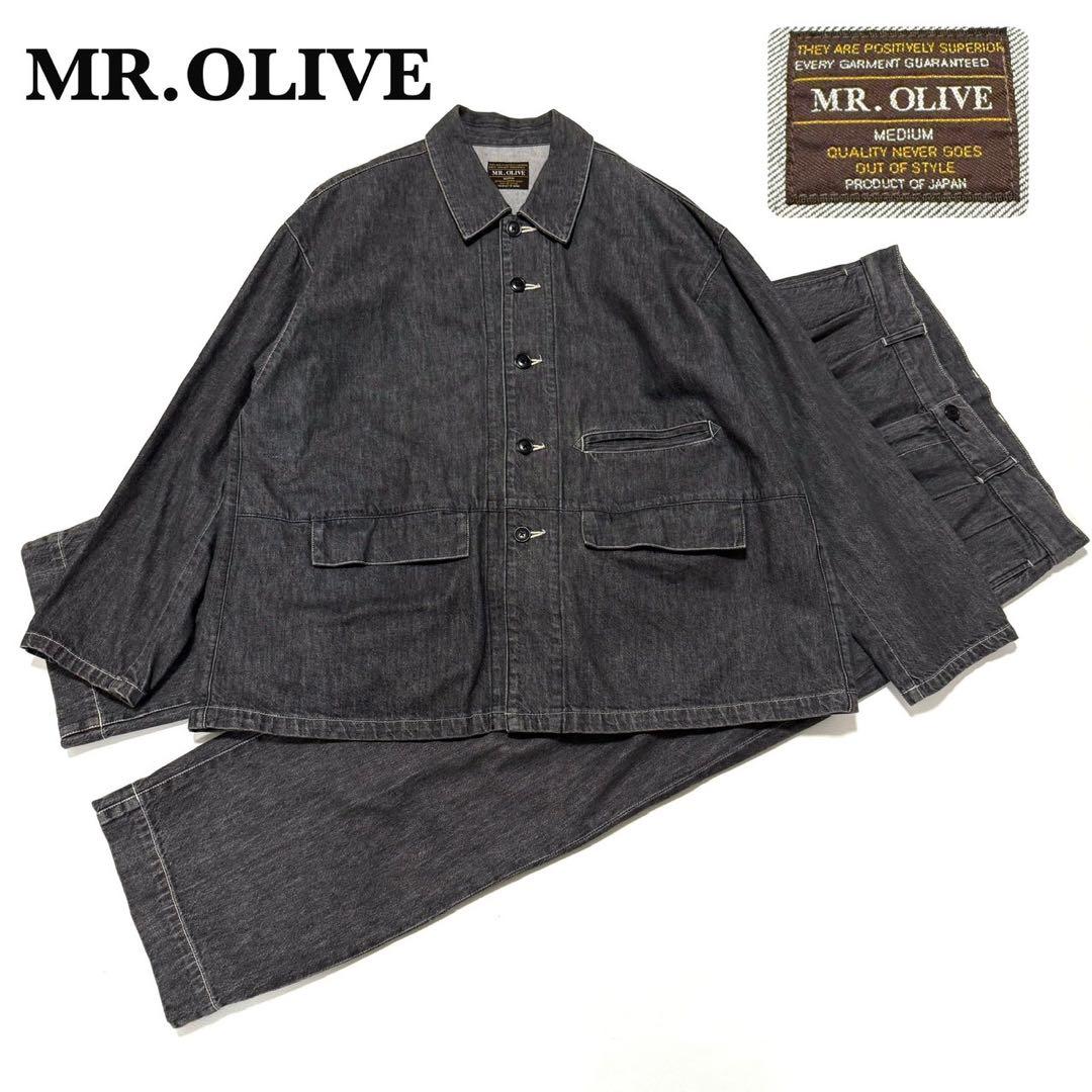【美品】 MR.OLIVE 10oz デニム セットアップ USED加工 L相当
