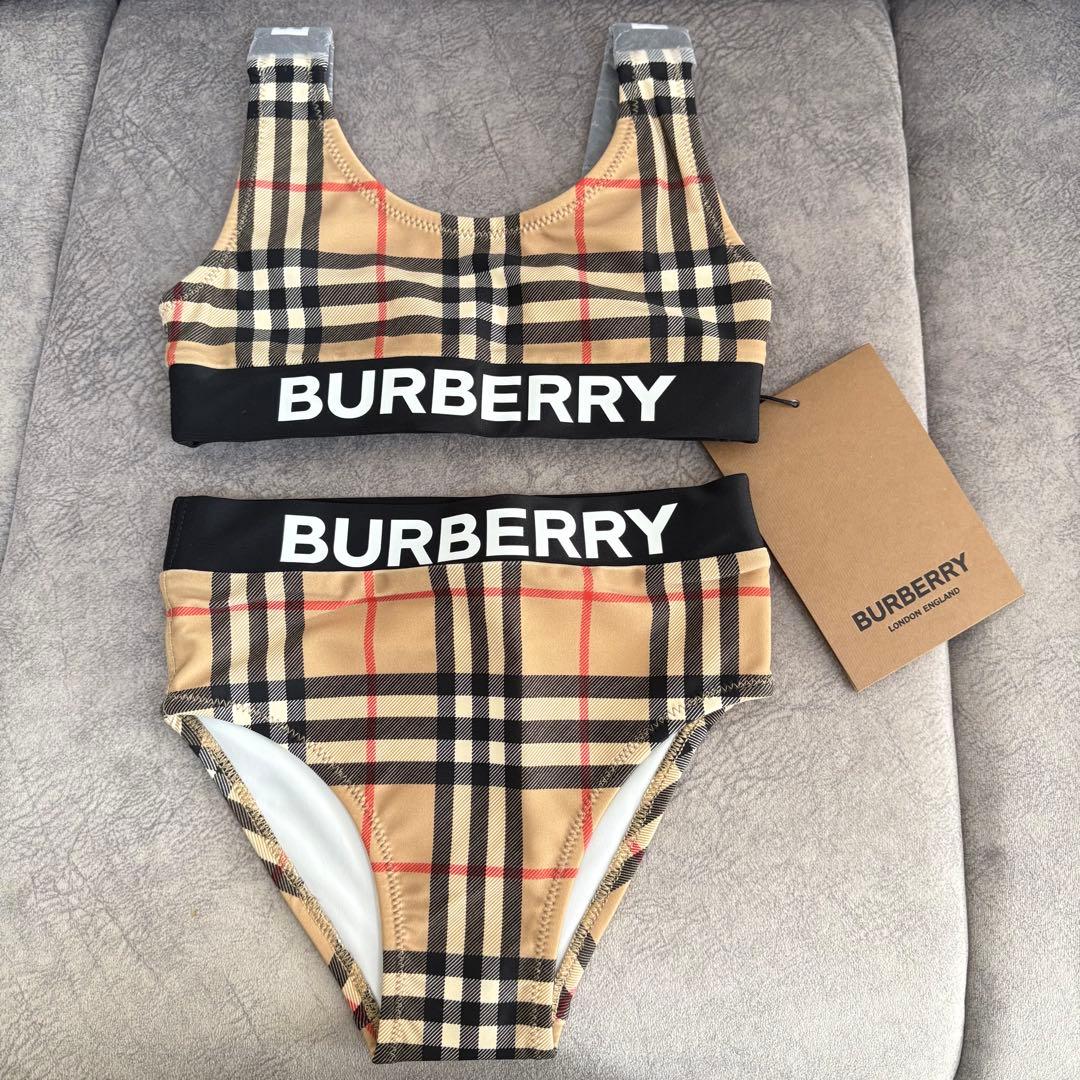 ラスト１【新品】BURBERRY キッズ ビキニ 水着 ロゴ×チェック 3Y