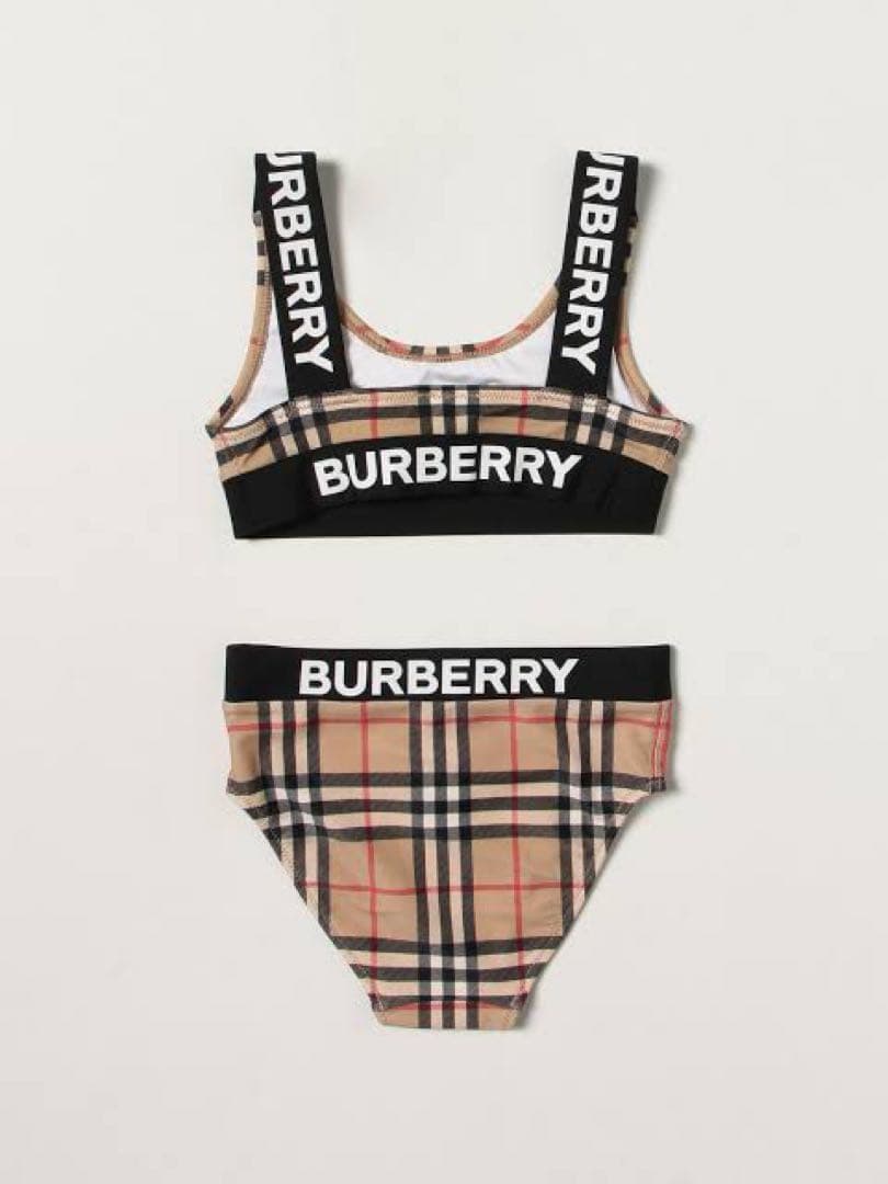 ラスト１【新品】BURBERRY キッズ ビキニ 水着 ロゴ×チェック 3Y