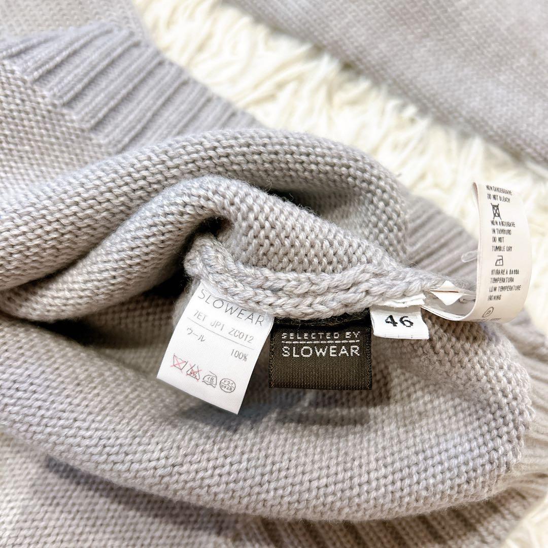 ZANONE タートルネック ニット ライトグレー ミドルゲージ 46