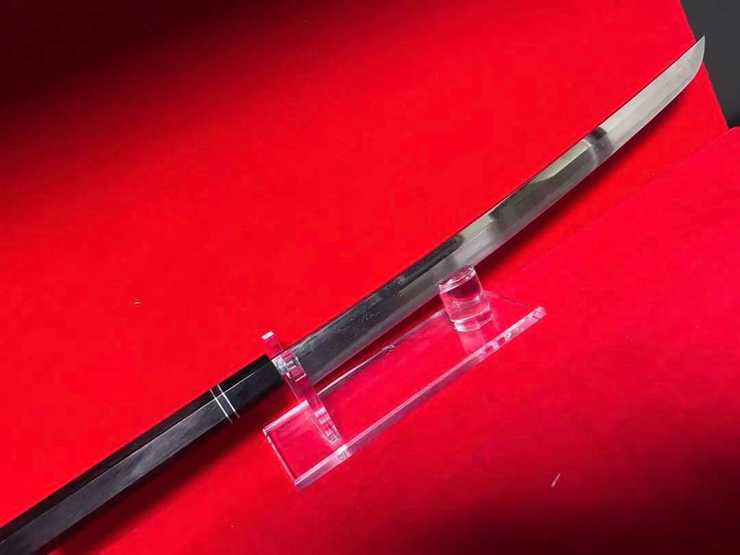 01564 包丁　マグロ包丁　先丸型　両刃　研師仕上げ　刃文綺麗　鞘付　未使用品