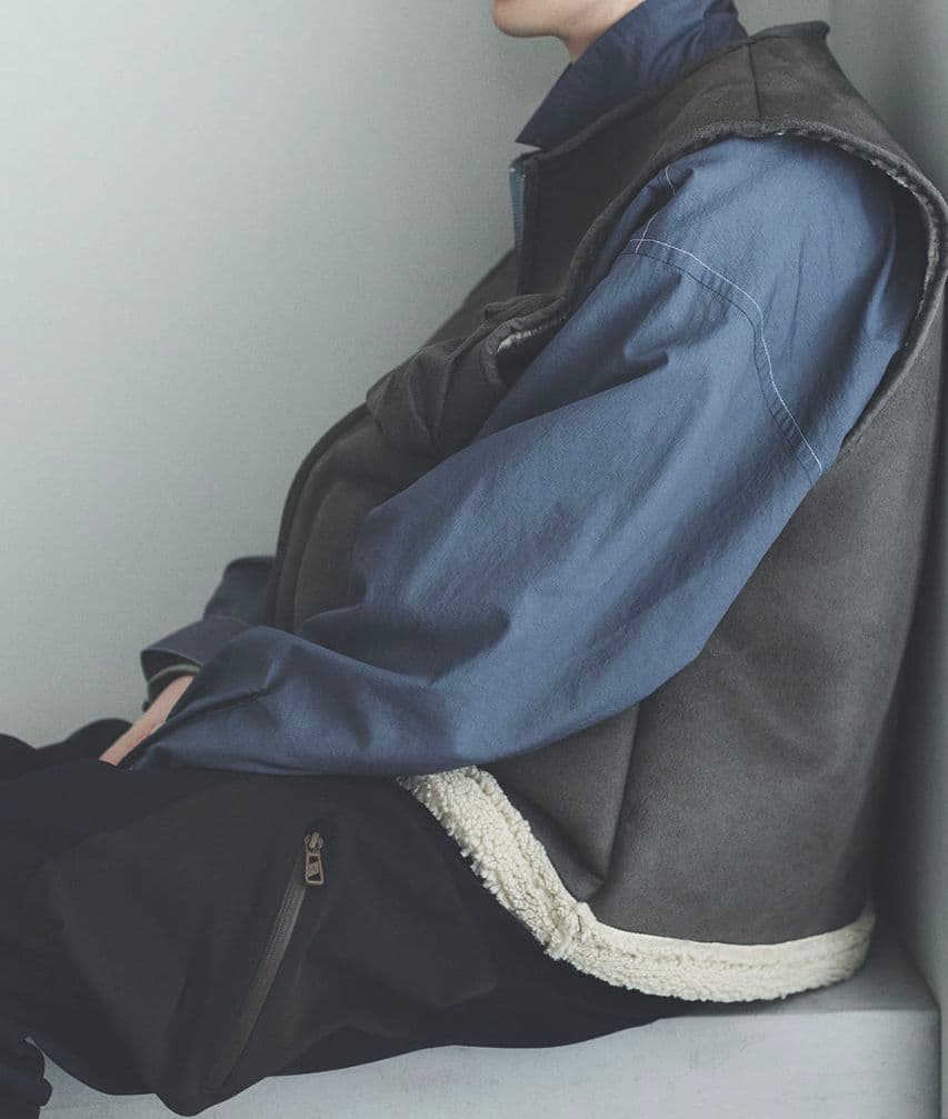 【新品】F/CE. FAUX SHEARLING VEST ムートン Lsize