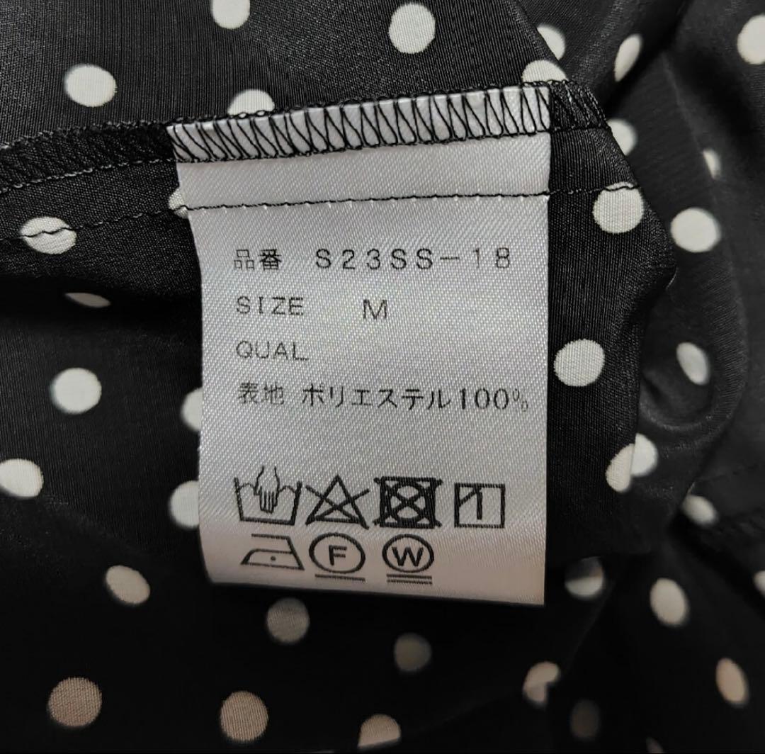 SINME ドット柄　ボウタイブラウス