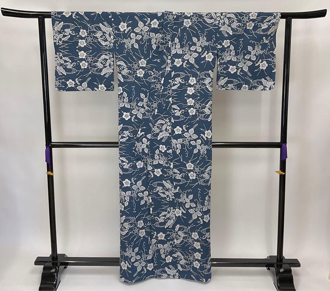 爽☆源氏物語　綿紬浴衣　特殊染色注染