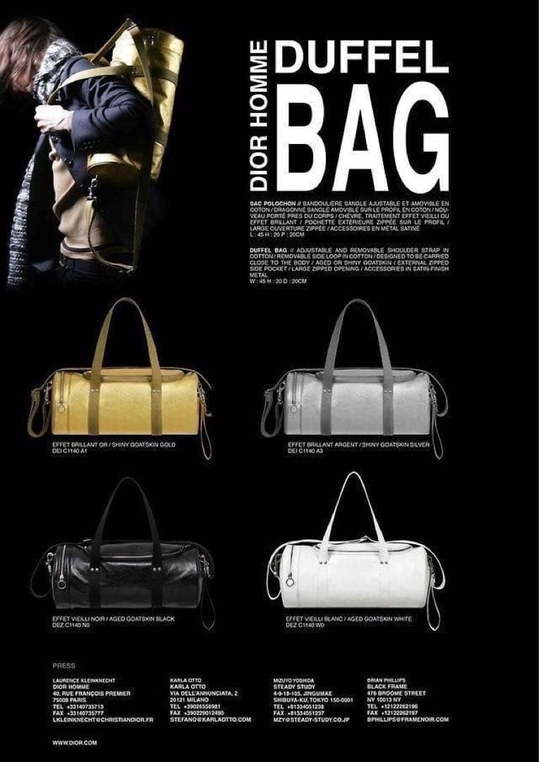 バッグ AW05\"dior homme\"2way leather duffel bag