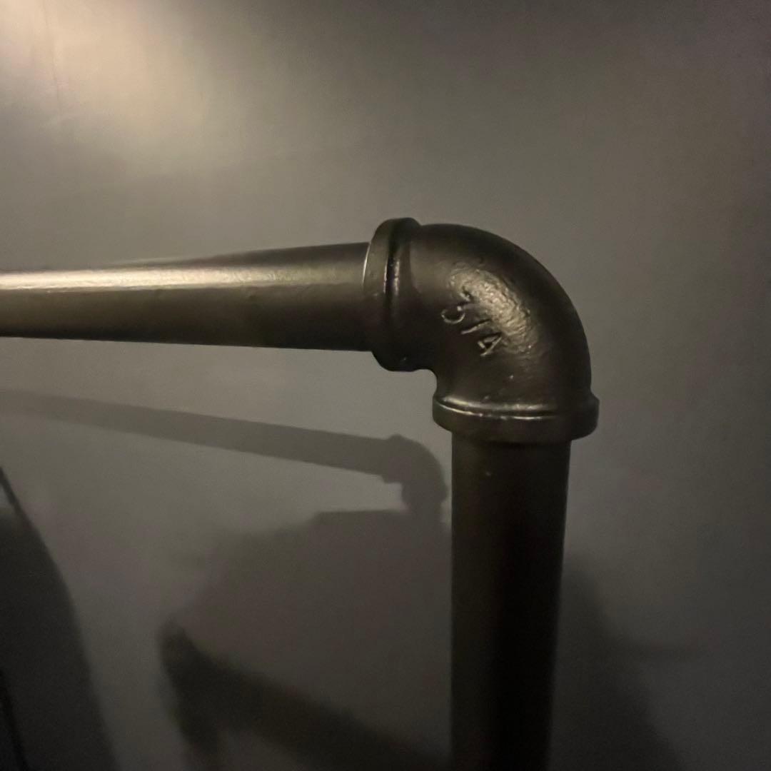 ハンガーラック コンパクト ガス管 アイアン 黒 パイプ 服 収納 80