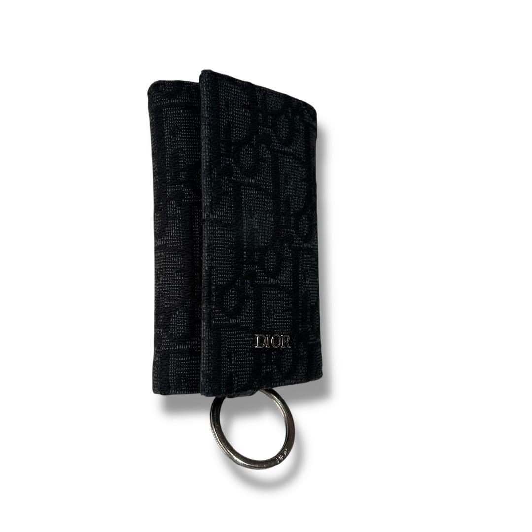 クリスチャンディオール キーケース オブリーク ブラック シルバー 総柄