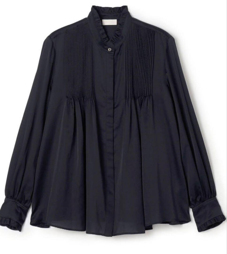 セール！Ballsey コットンシルクサテン ピンタックフリルブラウス