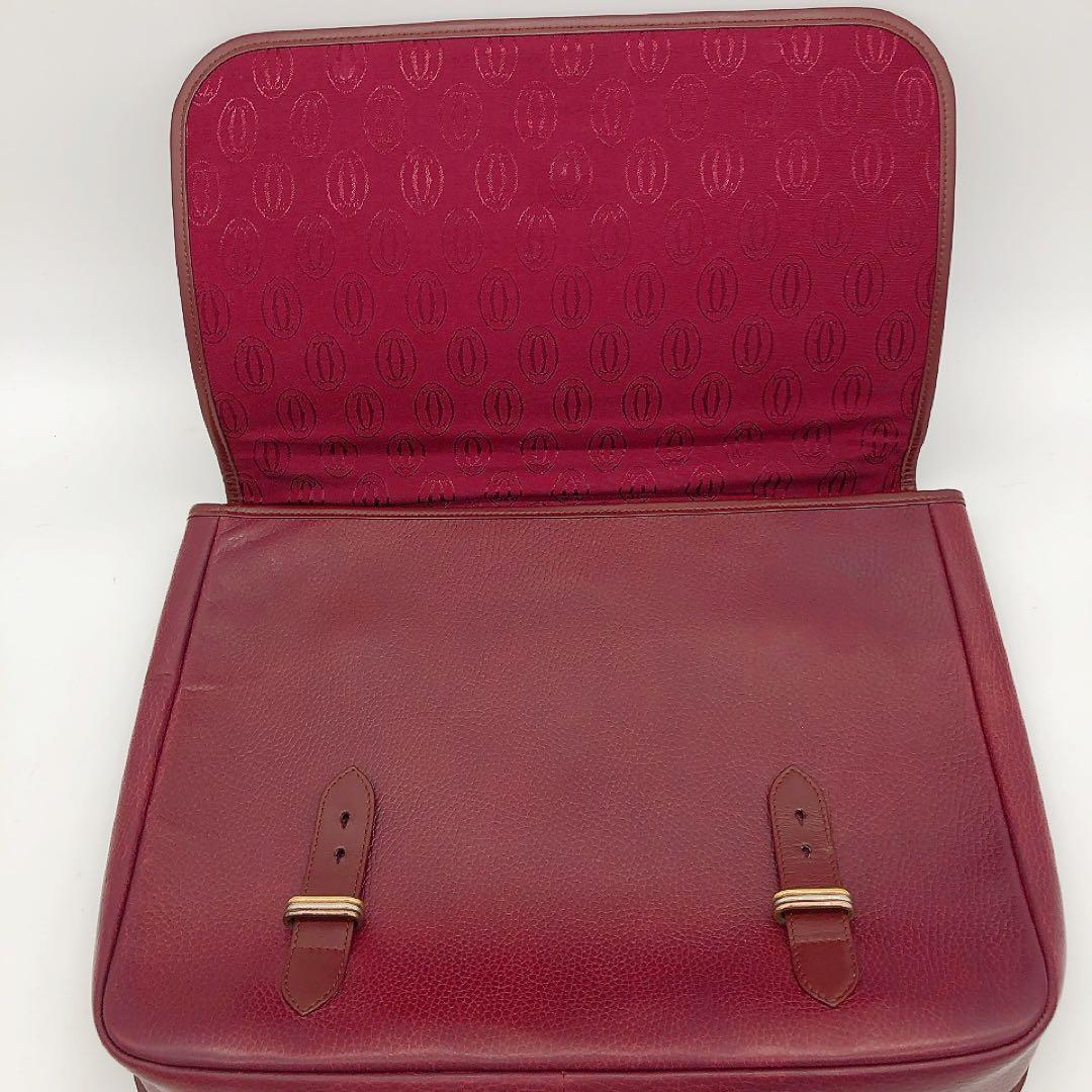 【Cartier】ビジネスバッグ　マストライン　レザー　ボルドー