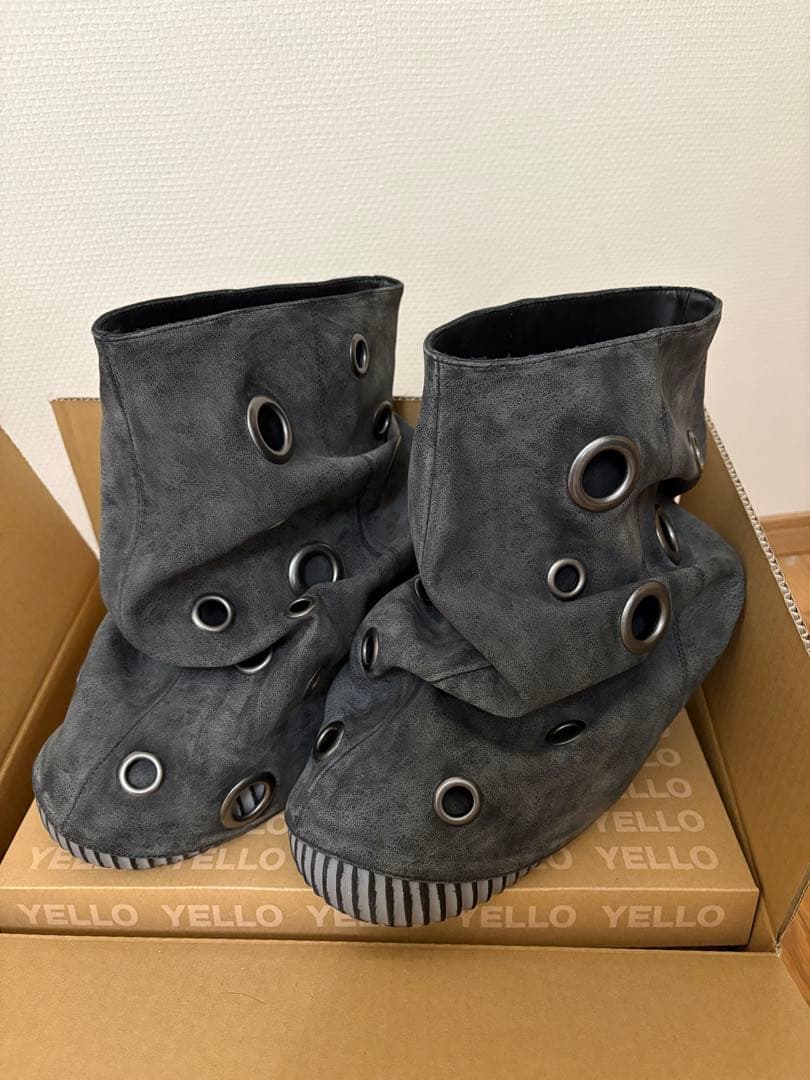 靴 YELLO MERCURIO SHORT BOOTS BLACK