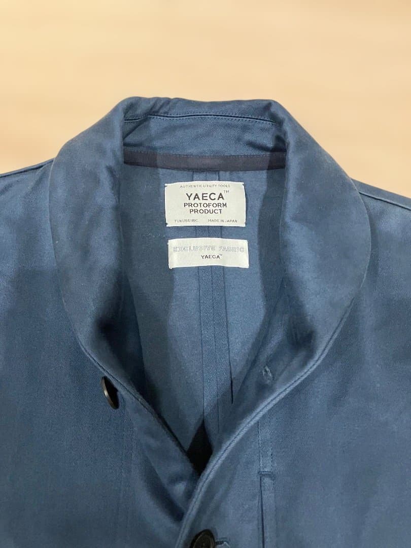 YAECA カバーオール Sサイズ ライトネイビー モールスキン調