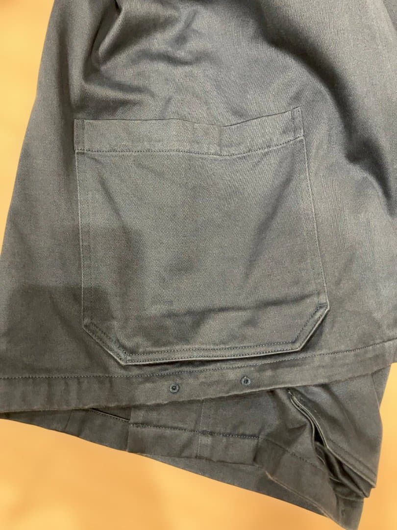 YAECA カバーオール Sサイズ ライトネイビー モールスキン調