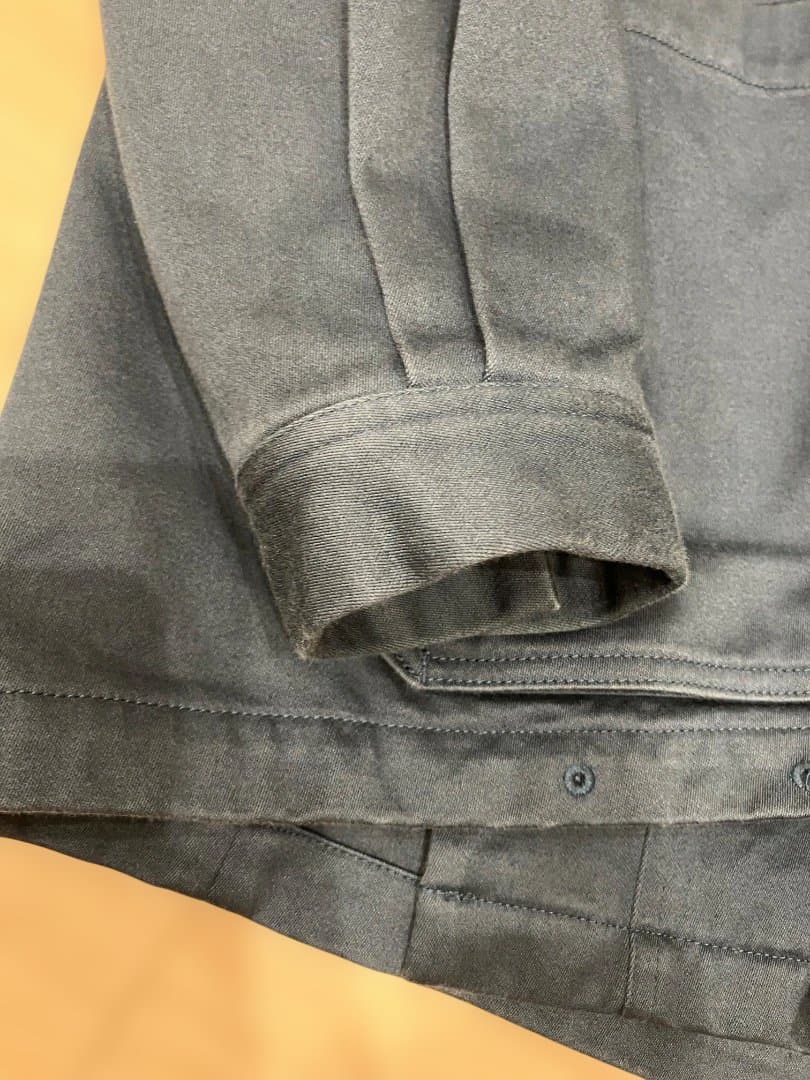 YAECA カバーオール Sサイズ ライトネイビー モールスキン調