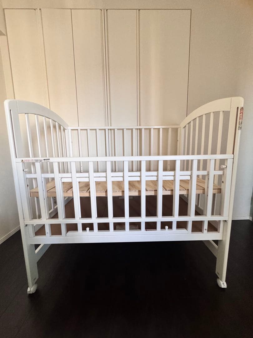 美品⭐︎KATOJI カトージ ベビーベッド ハイタイプ レギュラー　ホワイト
