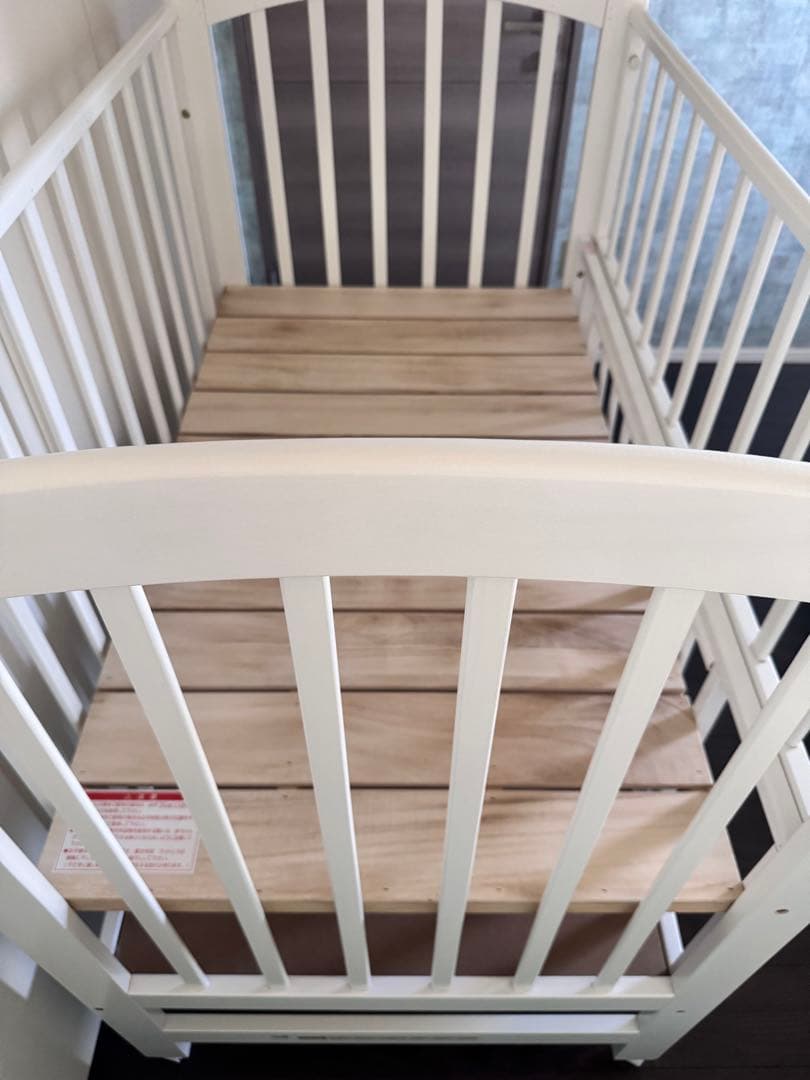 美品⭐︎KATOJI カトージ ベビーベッド ハイタイプ レギュラー　ホワイト