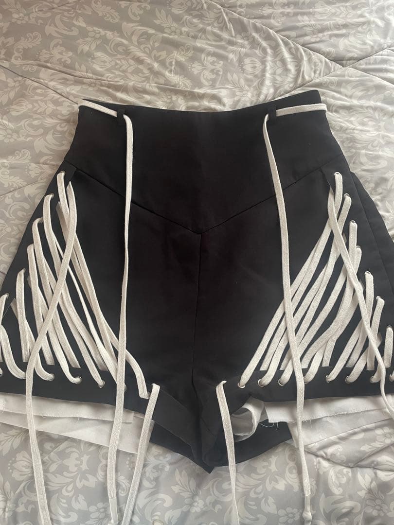 パンツ theredthread S lace up shorts black M