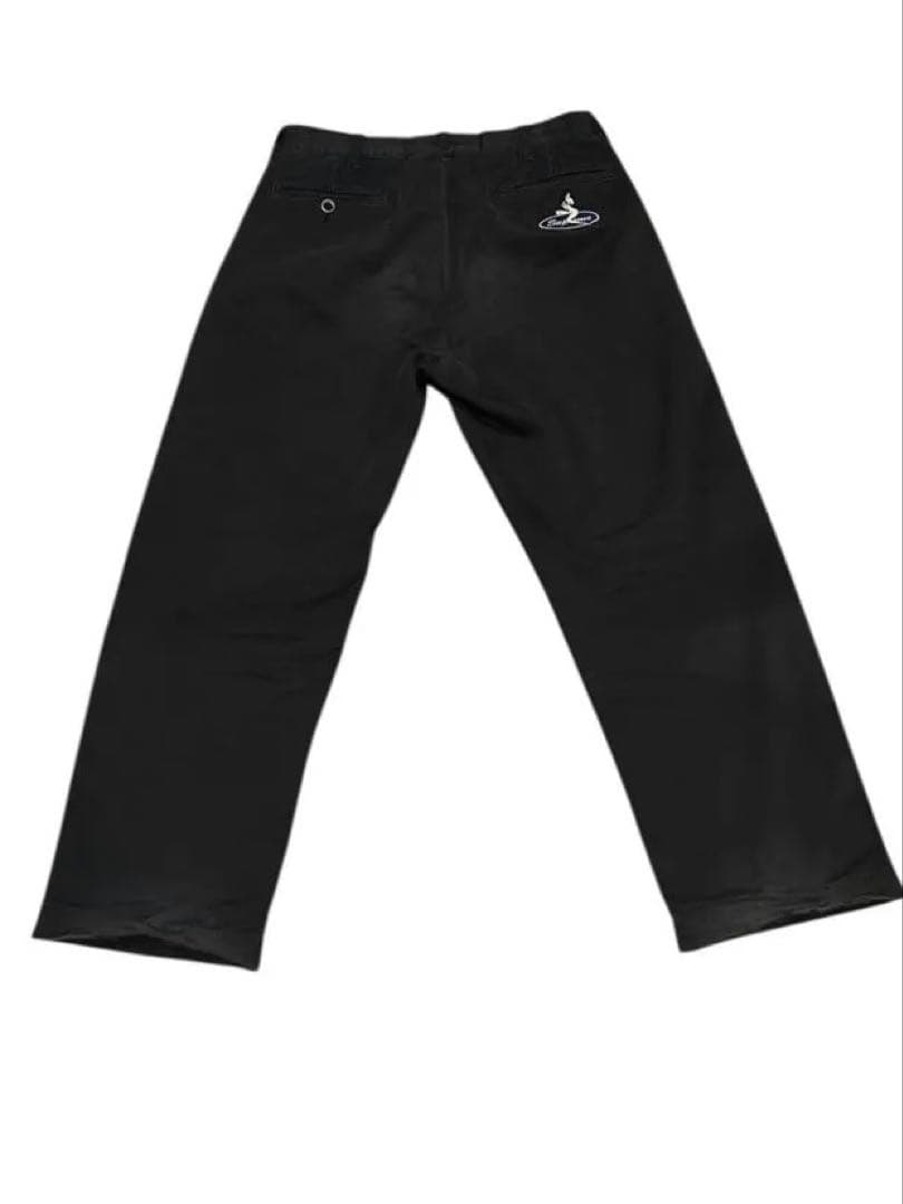 【値下げ】Supreme 紺　ネイビー　チノパン 刺繍ロゴ パンツ　ズボン