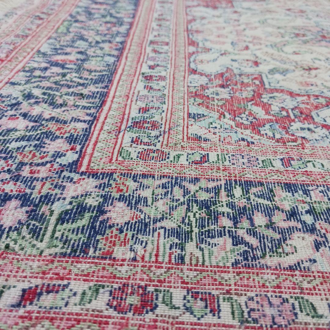 専用 Y3048 中国シルク絨毯 シルク100% 手織り300段 117×74㎝