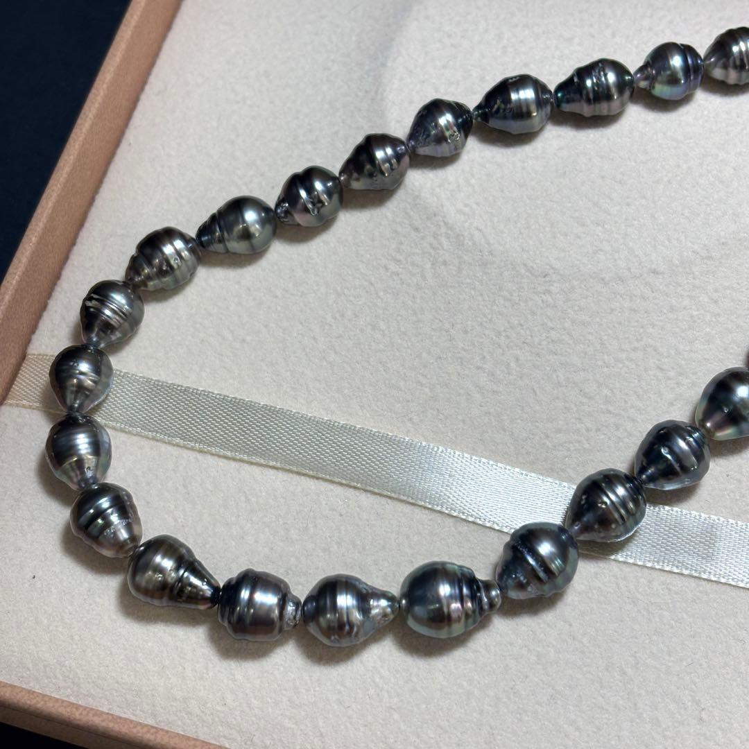 テリ強✨　黒蝶真珠　鑑別付き　デザイン　パール　8.0-11.5 本真珠