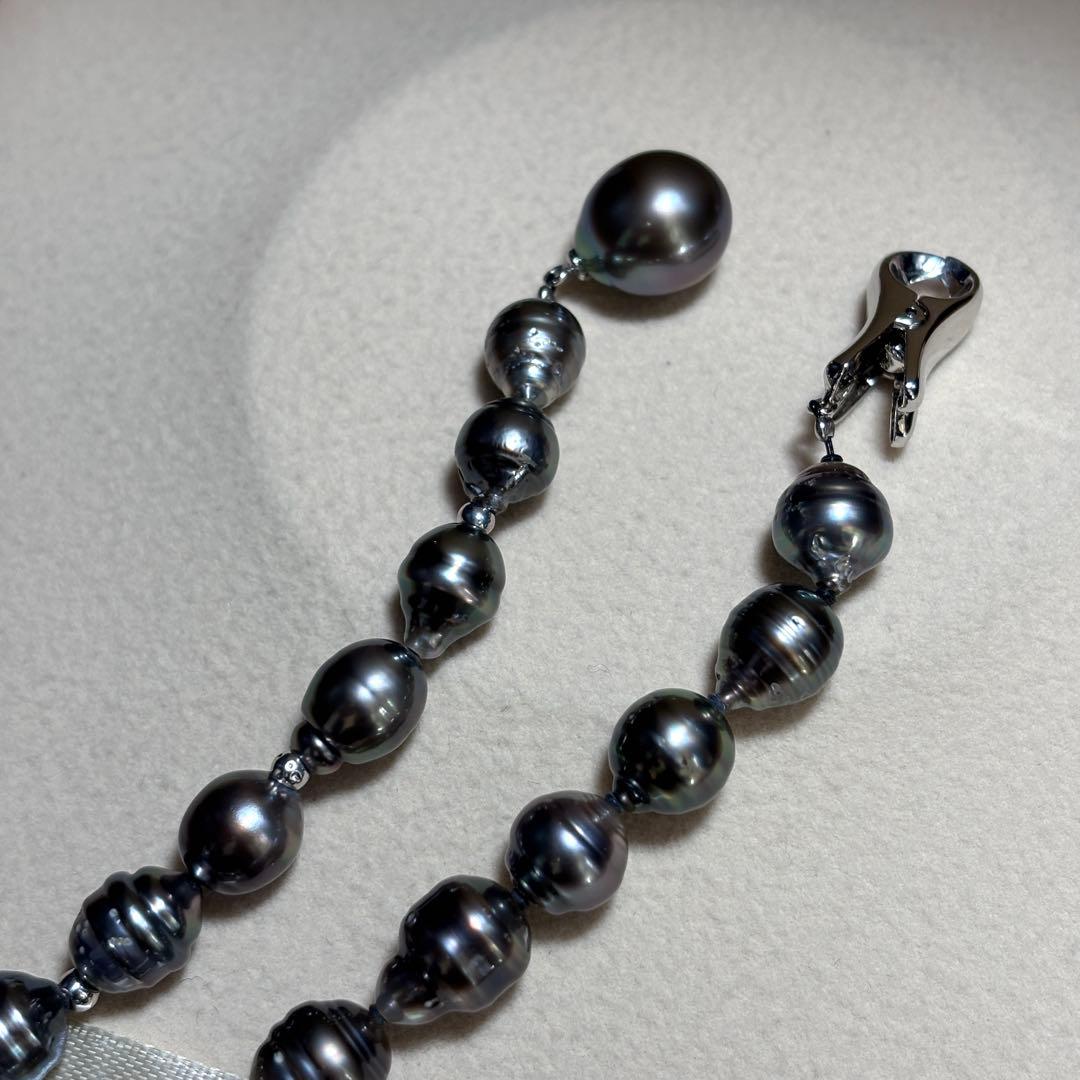 テリ強✨　黒蝶真珠　鑑別付き　デザイン　パール　8.0-11.5 本真珠