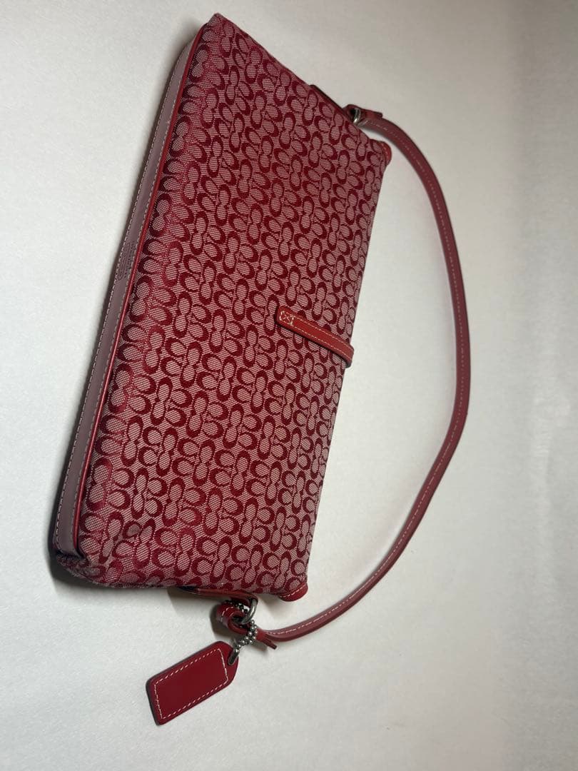 コーチ レッドシグネチャーハンドバッグ COACH ハンドバッグ
