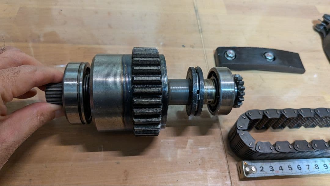 CB750F　プライマリーギア　プライマリーチェーン　チェーンテンショナー