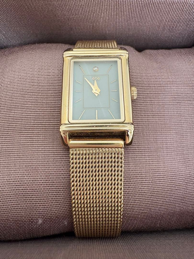 ete ソーラーウォッチ スクエア メッシュベルト(箱、証明書付き)