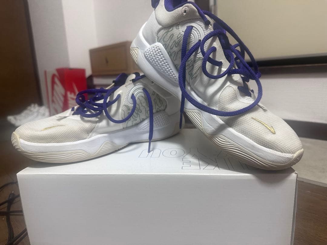 NIKE PG-5バスケットボールシューズ ホワイト/パープル