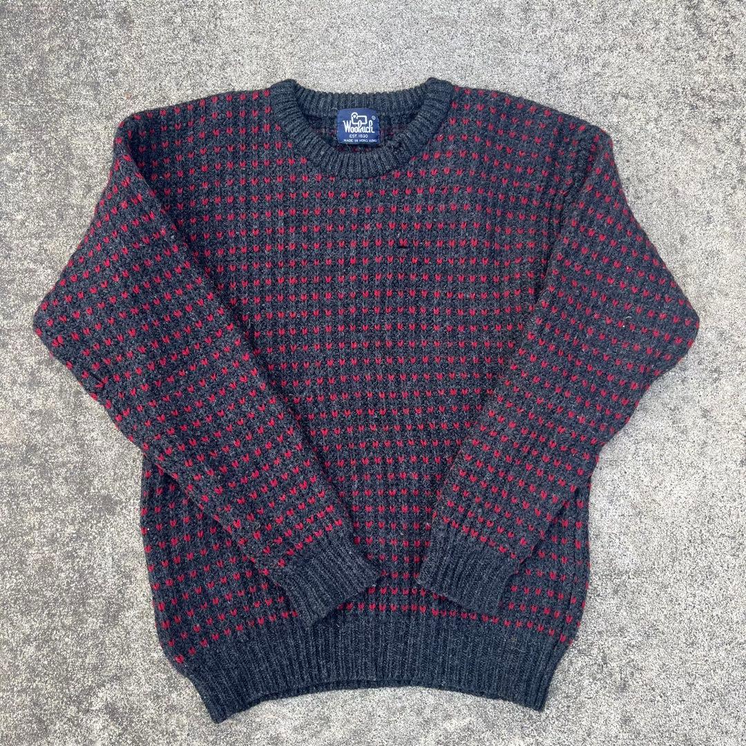 【80s】激レア　ウールリッチ バーズアイニット イギリス製