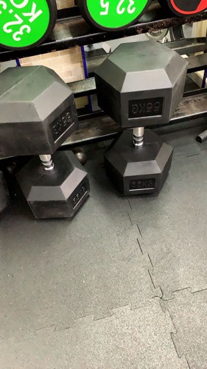 ラバーヘックス  ダンベル 12.5kg 〜20kg  ４セット