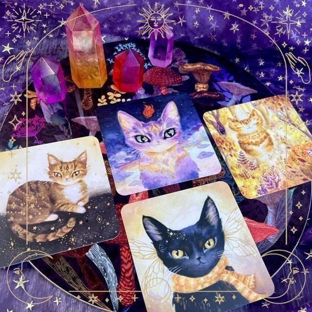【正規品オラクルカード】海外インディーズデッキ✨スクエア型✨魔法の猫たちのカード