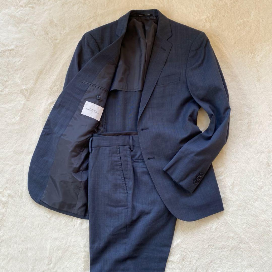 グリーンレーベルリラクシング　スーツ　セットアップ　ネイビー　ウール　44