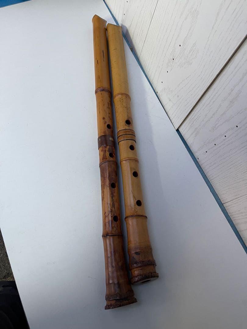 尺八本体 竹製 5穴　松下深水　2本