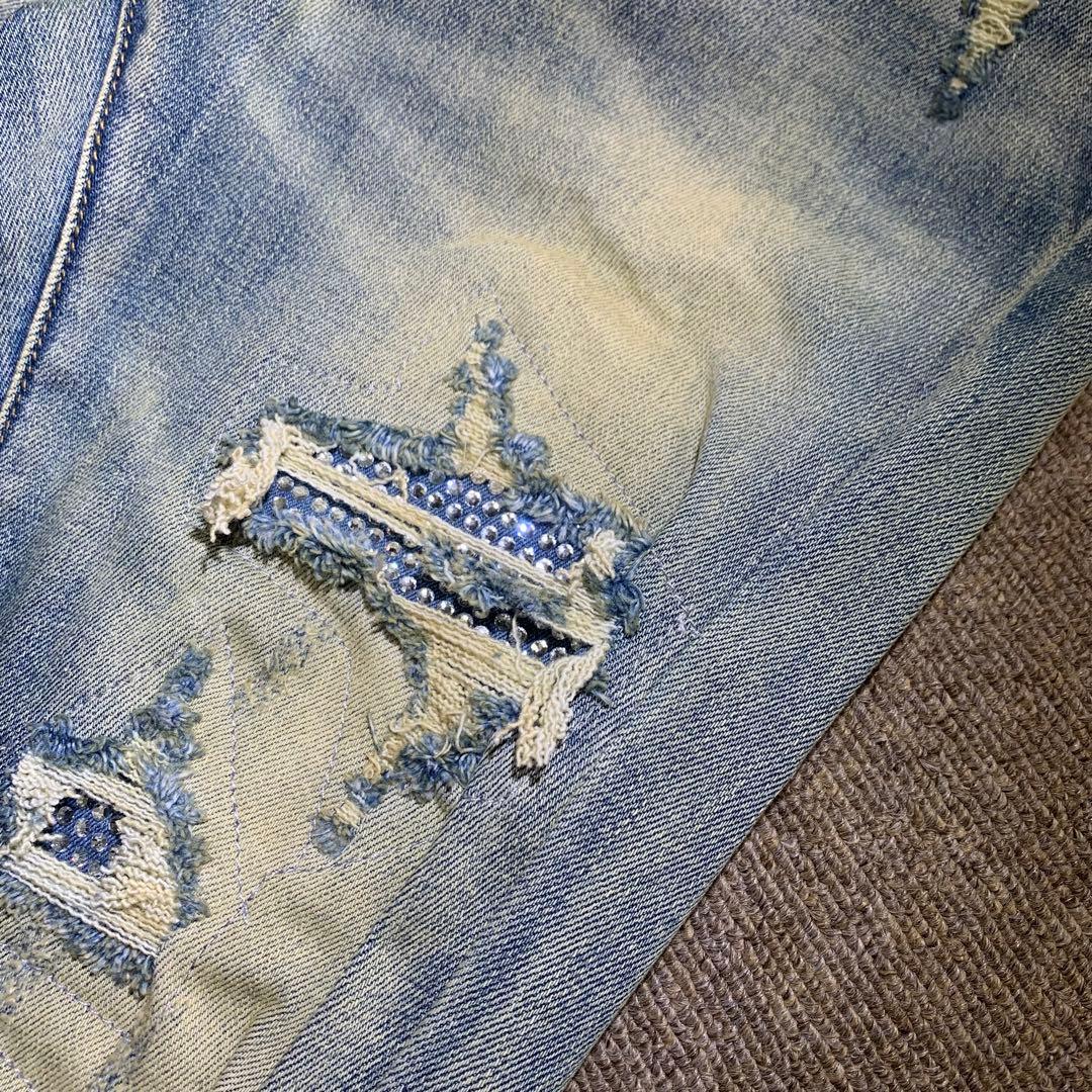 mnml ミニマル【新品未使用】X201ラインストーンスキニーデニム 30インチ