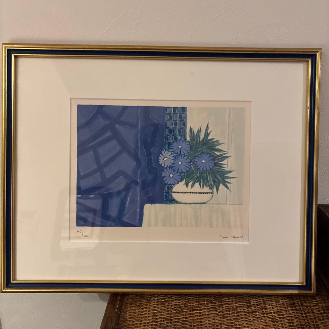 版画　ヴィギュド　青い基調の青い花々　106/200