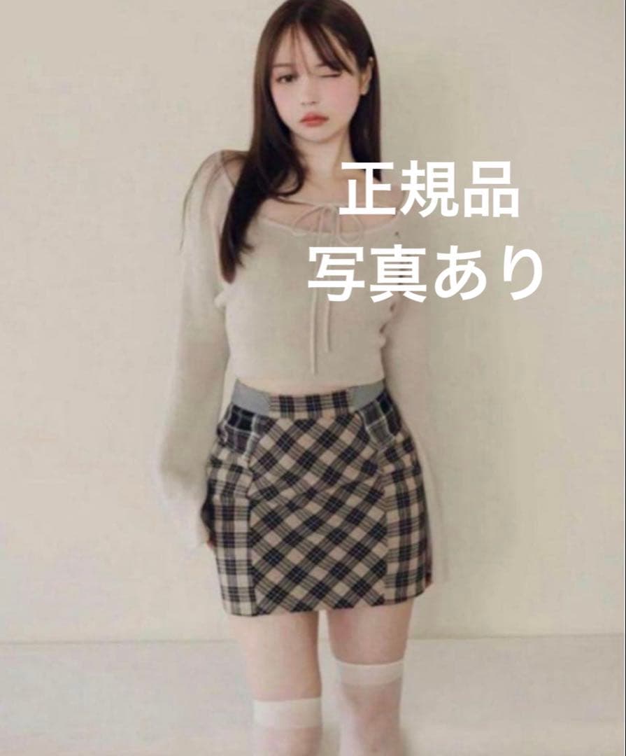 andmary Anna check skirt ベージュ S