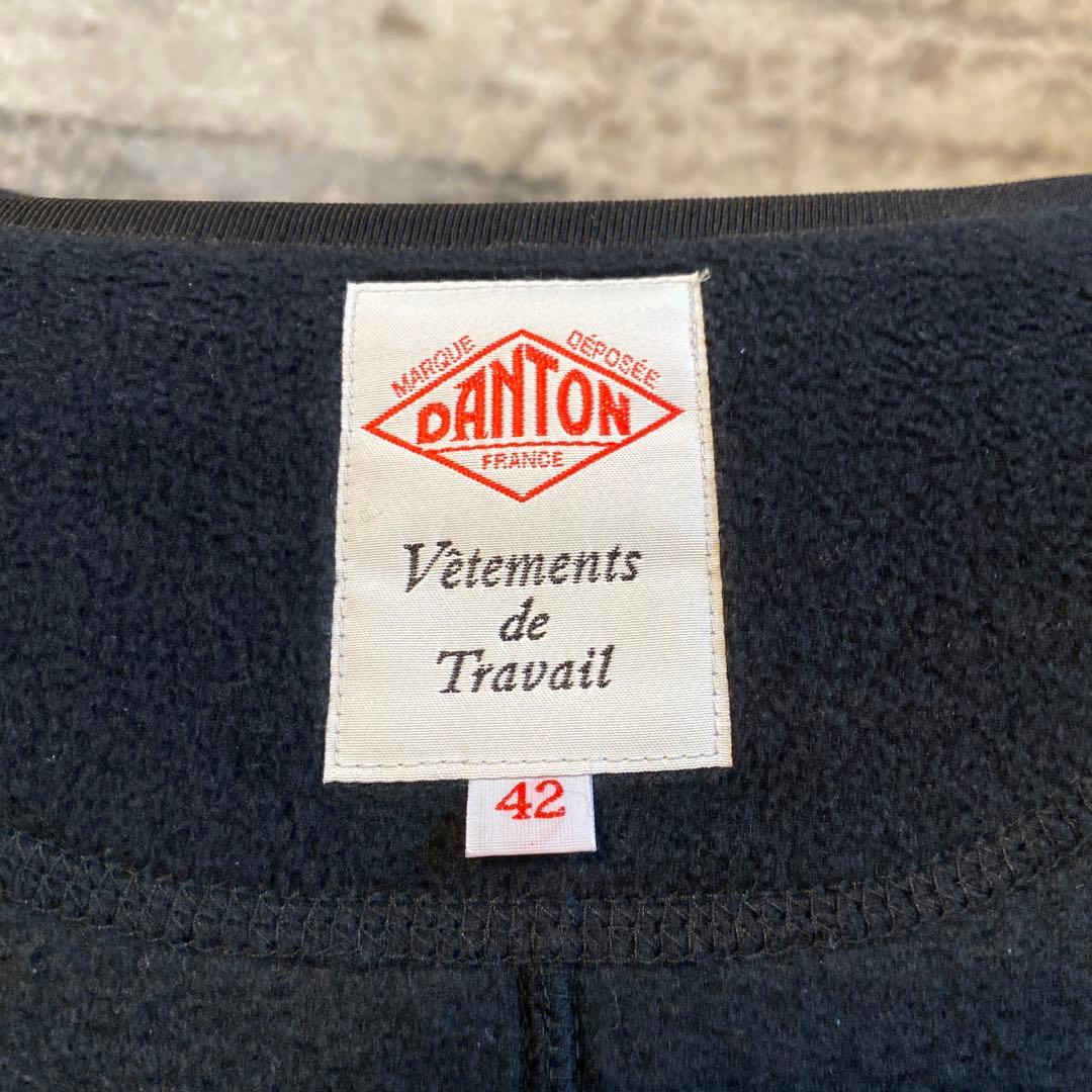 DANTON ノーカラーフリースジャケット サイズ42 黒