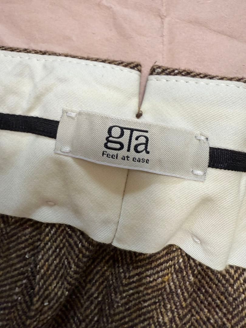 GTA SERGIO ヘリンボーン　スラックス　ブラウン　サイズ52 ５者混