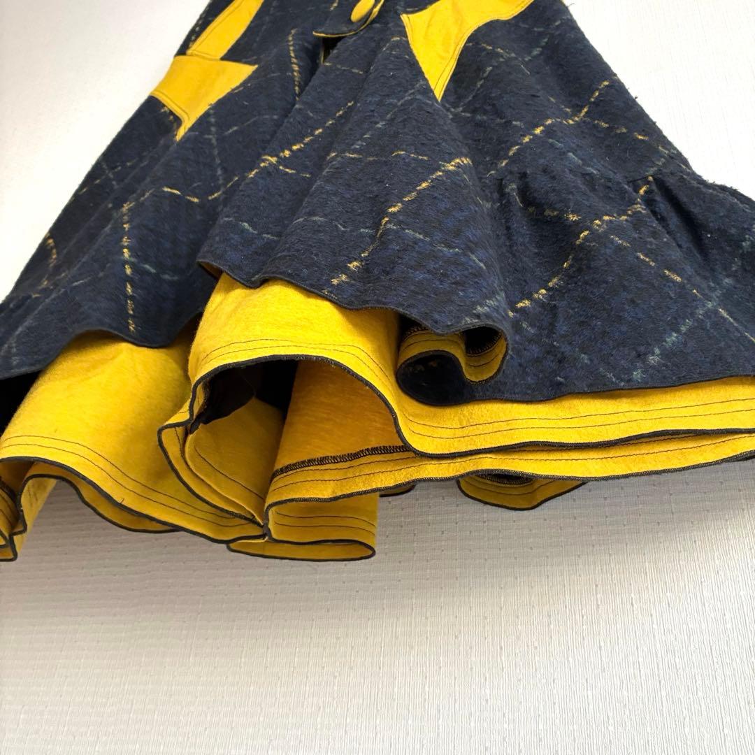 エイココンドウ 　ロングジレ　ワンピース　チェック柄　レース　秋冬　ジップアップ